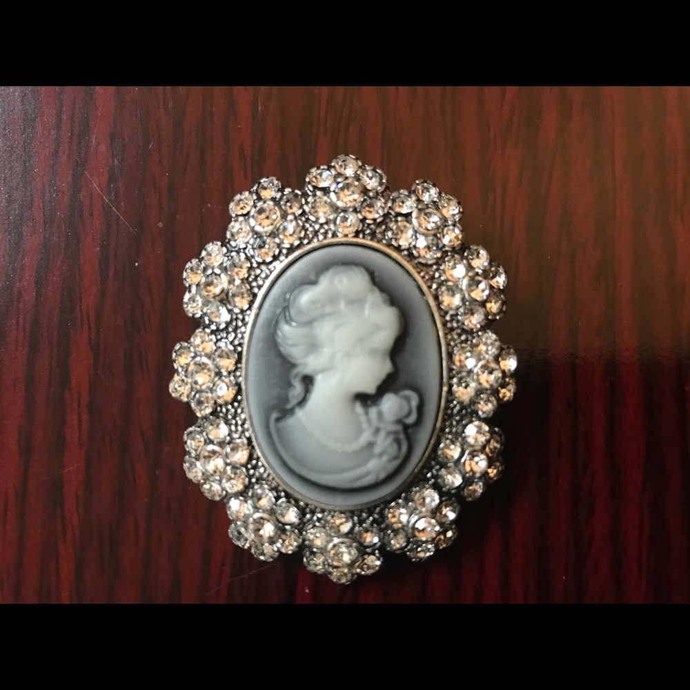 Gorgeous Crystal Cameo Brooch! - Picture 2 of 6
